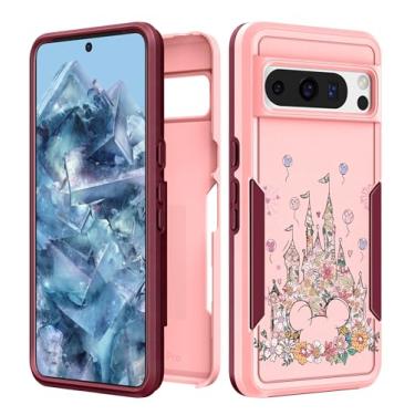 Imagem de Plakill Capa feminina para Google Pixel 8 Pro - Capa feminina fofa kawaii estética design exclusivo flores castelo resistente à prova de choque grau militar adolescente para celular Google Pixel 8 Pro