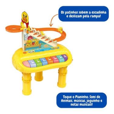 Imagem de Piano Patinho Feliz 2 Em 1 Diversão Infantil Teclado Luz Som - DMTOYS