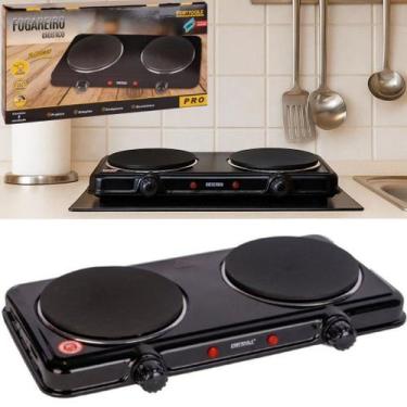 Imagem de Fogão Elétrico Portátil Fogareiro 2 bocas de Mesa Compacta Apartamento