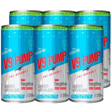 Imagem de V9 Pump Drink Bebida Pré-Treino (Pack 6 Latas de 269ml) Shark Pro Sabor Energético