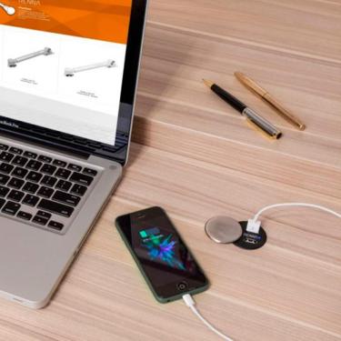 Imagem de Tomada Móveis Embutir Usb Dupla Cromada/Escovada