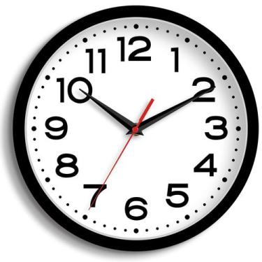 Imagem de Relógio de parede Roymnie Silent Non-Ticking de 20 cm operado por bate