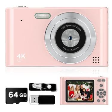 Imagem de Câmera digital VYNCS 2025 44MP 1080P 16X Zoom com cartão de 64GB