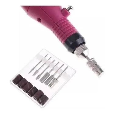 Imagem de Lixadeira Unha Lixa Elétrica Bloco Motor Bivolt profissional Rosa - MK