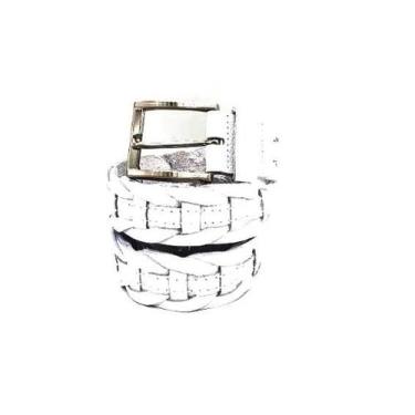 Imagem de Cinto masculino trançado branco OXDDI K00751, Branco, M