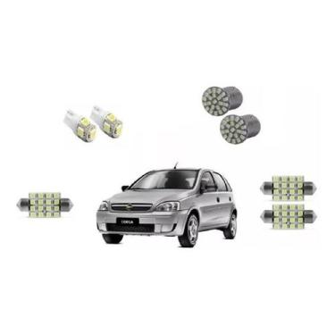 Imagem de Kit Lampada Led'S Corsa Hatch Placa Ré Porta Mala Teto Luvas - Techone