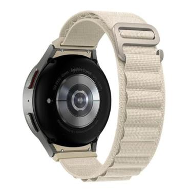 Imagem de Pulseira de Nylon Ridge Exclusiva com Presilha alpina marca 123smart compatível com Galaxy Watch 4 Watch 5 Watch 6 Watch 7 40mm 42mm 43mm 44mm 45mm 46mm 47mm - Bege