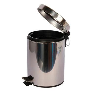 Imagem de Lixeira Cinza E Preta Inox 5 Litros Casablanca Essential