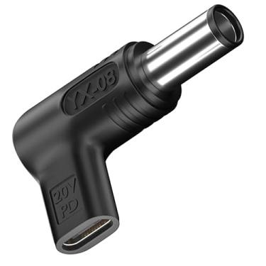 Imagem de Adaptador USB C para CC 7,4 x 5,0 mm, 100W PD USB C fêmea para 19,5 V DC macho, adaptador PD tipo USB C para 7,4 x 5,0 mm feito para laptop Dell Series