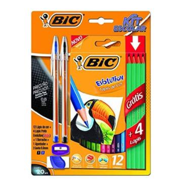 Imagem de Kit Escolar Bic Lápis, Borracha, Apontador