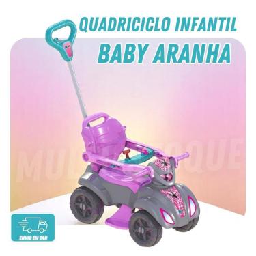 Imagem de Quadriciclo Infantil Rosa Baby Aranha - Diversão Garantida