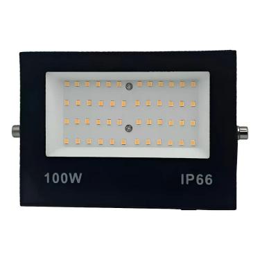 Imagem de 2X Refletor Led Bivolt Branco Quente 3000K 100W  Pr