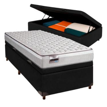 Imagem de Cama Box Bau Blindado Solteiro + Colchão Molas Ensacadas - Inducol