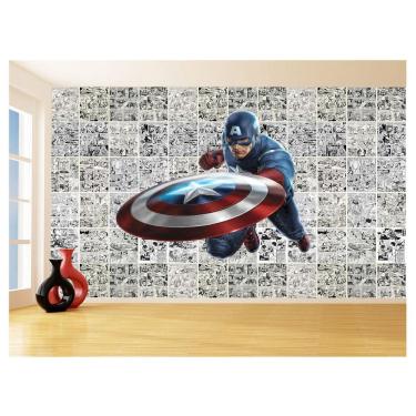 Imagem de Papel De Parede 3D Heróis Página Quadrinhos Hq 3,5M Nhma125