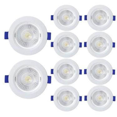 Imagem de Kit 10 Spot De Led Embutir Slim Par20 Redondo 8w Bivolt 4100k Neutro -