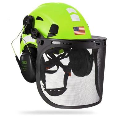 Imagem de Capacete de segurança florestal GREEN DEVIL Chainsaw com protetor faci