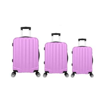 Imagem de Kit Mala De Viagem Abs 3 Peças Adventure Fortt Rosa KMV01-RA