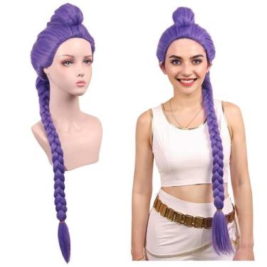 Imagem de Peruca de cosplay ColorGround Long Purple Brand para festa de Hallowee