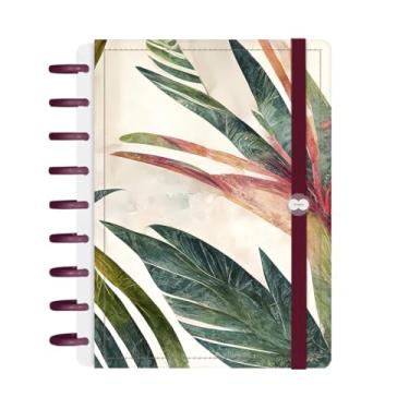 Imagem de Caderno De Disco Iscool Inteligente 140 Folhas Botanics Palm Leaves Marsala M+