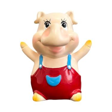 Imagem de XLWLLNJ Enfeite de mesa em forma de porquinho, porta-óculos divertido, suporte decorativo para óculos de grau, ideal para entrada, mesa de cabeceira ou