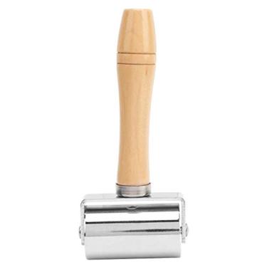 Imagem de Rolo de borda de prensa de couro profissional galvanizado superfície lisa ferramenta de rolamento de borda artesanal de couro com alça de madeira confortável para artesanato e (M (66x45x17cm/26x17,72x6,69 pol.))