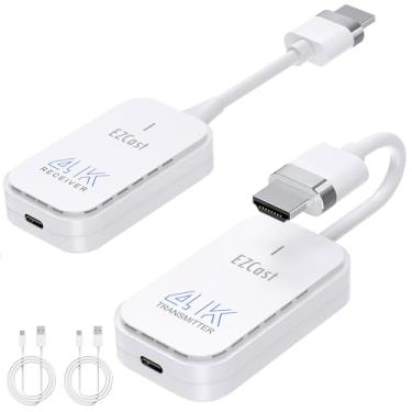 Imagem de ANGEET Transmissor e receptor HDMI sem fio, saída 4K Decode Full HD 1080P, kit extensor HDMI sem fio, streaming de vídeo/áudio de laptop/PC para monitor/TV, 5,8G, 165FT/50M de longo alcance, Plug and