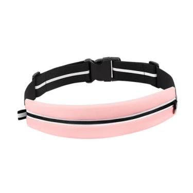 Imagem de Vaveren Cinto de corrida, bolsa de cintura ajustável à prova d'água para celular, bolsa de cintura para exercícios, caminhadas, esportes, Rosa