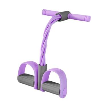 Imagem de Vaveren Faixa elástica para exercícios abdominais, corda elástica para puxar o tornozelo, pedal para mulheres, Cinza Roxo