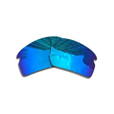 Imagem de Lentes de reposição para óculos de sol Oakley Flak 2.0 Aisa fit 9271/polarizadas de 1,5 mm/fácil de instalar, Azul, 61.7*37.5mm
