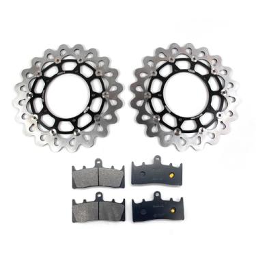 Imagem de Arashi Discos de freio dianteiro Rotores e pastilhas para Suzuki Hayabusa Gen 1 GSX1300R 1999-2007, TL1000R 1998-2002, acessórios de substituição de motocicleta preto