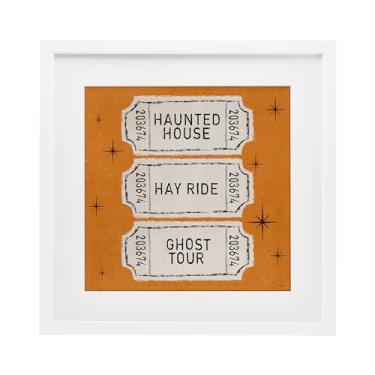 Imagem de Stupell Industries Impressão emoldurada preta Wee Bit Wicked Tickets sob vidro, design de Veronique Charron, 40,6 x 40,6 cm