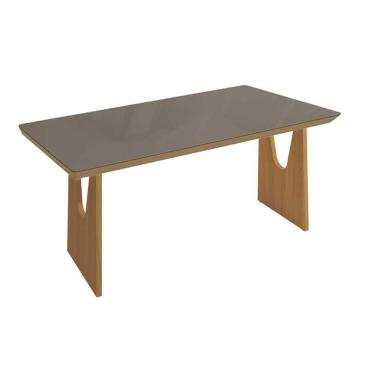 Imagem de Mesa P- Cozinha Mila Premium Madeira Maciça C- Tampo Madeirado C- Vidro 200x100cm Carvalho-freijo Bronze - Kappesberg