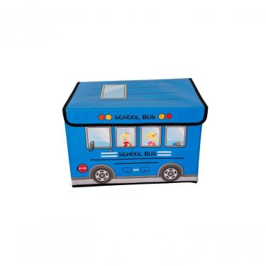 Imagem de Caixa Organizadora Infantil Tampa Brinquedoteca Armazenament Cor:azulonibus