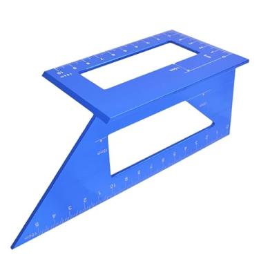 Imagem de Régua multifuncional de alumínio para carpintaria T régua multifunções quadrada de 45/90 graus régua angular de medição ferramenta de marcenaria (azul)