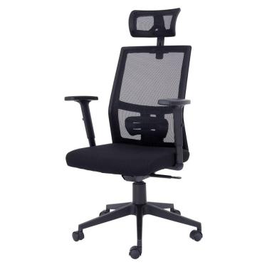 Imagem de Cadeira De Escritório Presidente  Mesh Waw Design Base Giratória Braço E Altura Ajustável