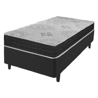 Imagem de Cama Box Solteiro King Preto + Colchão San Francisco 96cm