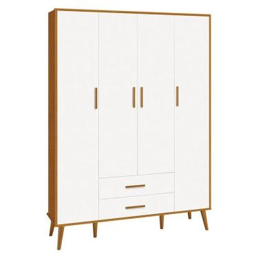 Imagem de Guarda Roupa Infantil Isis 4 Portas E 2 Gavetas Branco Savana - Reller Móveis Branco Savana
