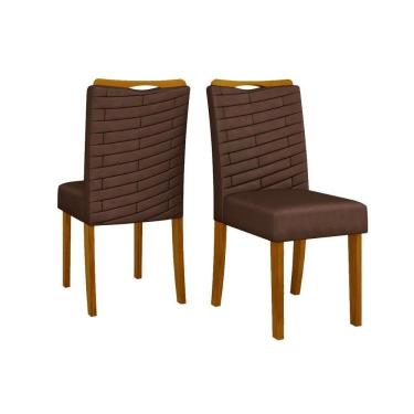 Imagem de Cadeira De Cozinha Julia Cedro Suede Moca Marrom