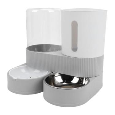 Imagem de GLOGLOW Alimentador Automático para Gatos por Gravidade e Dispensador de água, Alimentadores Automáticos de Grande Capacidade Alimentador para Gatos 2 Em 1 Com Rotação de 180 Graus e Separação Seca