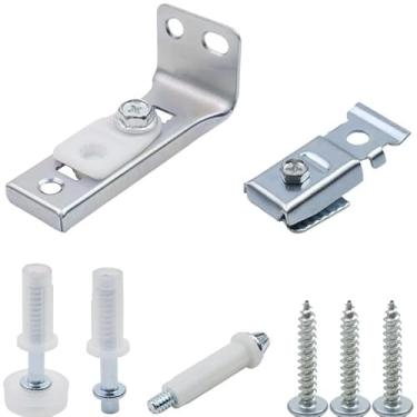 Imagem de Kit de reparo de ferragens de porta bi-dobrada, kit de reparo de porta Fyrcomft com suporte superior e inferior, pivô superior e inferior, roda guia e fixadores para portas de 2,5 cm a 3/20.3 cm de