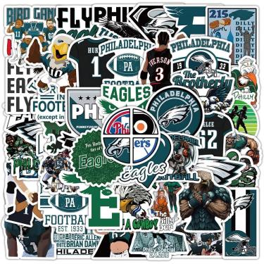 Imagem de Adesivos Philadelphia Eagles em vinil impermeável, 50 unidades
