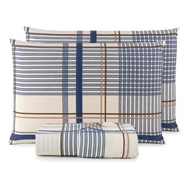 Imagem de Jogo De Lençol Queen 3 Peças 200 Fios 100% Algodão Estampado - Shoppin