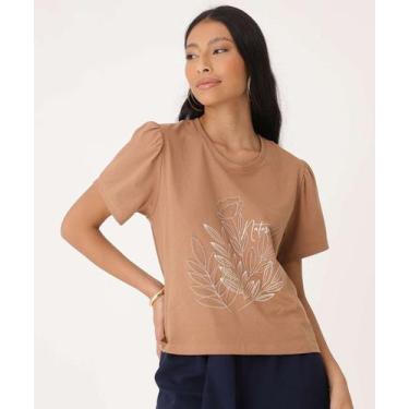 Imagem de Blusa Feminina Manga Princesa Marisa-01059, Marrom, G