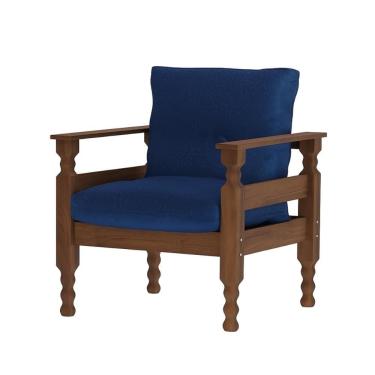 Imagem de Poltrona Madeira Maciça Liz Multimóveis CR7003 Azul