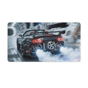 Imagem de HouLaiZhe Tapetes de mesa de carro JDM Y3k Sports Car Space Station Speed Nitrogênio Gaming Mouse pads de mesa grandes mousepads para teclado de mesa tapete de computador 40 x 75 cm