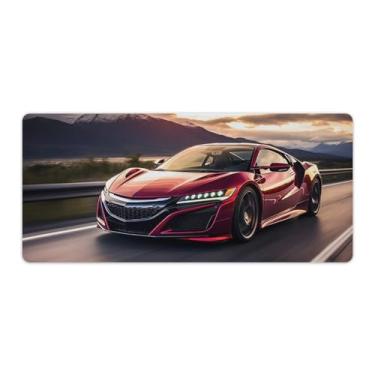 Imagem de Vermelho JDM Carro NSX Esporte Speed Desk Mesa Mouse Pad Antiderrapante Grande Material de Escritório Tapete de Mesa Impermeável Borracha Mesa Escrita Pad para Escritório Jogo Casa 40 x 90 cm