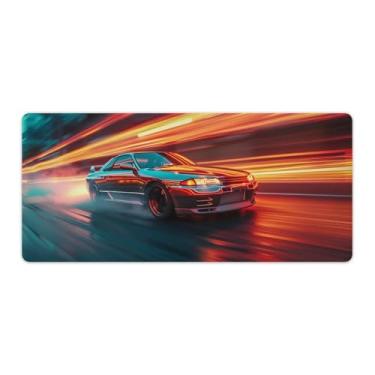 Imagem de HouLaiZhe JDM Car R34 Sports Speed Large Gaming Mouse Pads Tapete de Mesa Base de Borracha Antiderrapante Laptop Acessórios de Computador Suprimentos Bloco de Escrita para Escritório Casa 40 x 90 cm