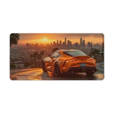Imagem de HouLaiZhe Tapete de mouse esportivo Sup Sunset City Grande Gaming Tapete de mesa Base de borracha antiderrapante Laptop Acessórios de computador Suprimentos Bloco de escrita para escritório casa 30 x