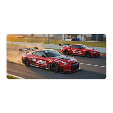 Imagem de HouLaiZhe Vermelho R35 JDM Car Extreme Speed Gaming Mouse Pads JDM Car Desk Pads Grandes Mousepads para Teclado Desktop Mat40x90cm