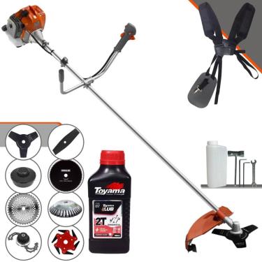 Imagem de Roçadeira Robusta Tekna RL520ACNTK À Gasolina 2T 52cc 2HP 9.000rpm Multifunções Completa Com Carretel de Nylon + 7 Lâminas de Corte + ÓLEO TOYAMA